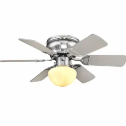 Ventilateur de plafond Globo Ugo Nickel mat, 1 lumière