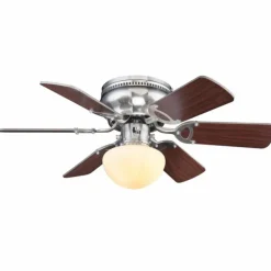Ventilateur de plafond Globo Ugo Nickel mat, 1 lumière