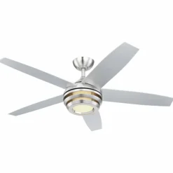 Ventilateur de plafond Globo VIVIANA LED Nickel mat, 1 lumière, Télécommandes