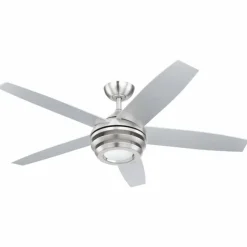 Ventilateur de plafond Globo VIVIANA LED Nickel mat, 1 lumière, Télécommandes