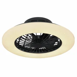 Ventilateur de plafond Globo TRAVO LED Noir, 1 lumière, Télécommandes