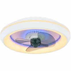 Ventilateur de plafond Globo JOEY LED Blanc, 1 lumière, Télécommandes