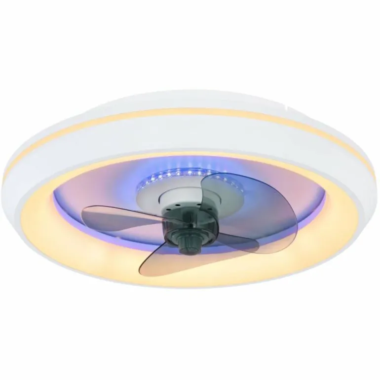 Ventilateur de plafond Globo JOEY LED Blanc, 1 lumière, Télécommandes