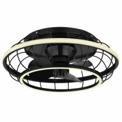 Ventilateur de plafond Globo LEONHARD LED Noir, 1 lumière, Télécommandes