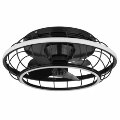 Ventilateur de plafond Globo LEONHARD LED Noir, 1 lumière, Télécommandes