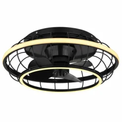 Ventilateur de plafond Globo LEONHARD LED Noir, 1 lumière, Télécommandes