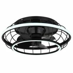 Ventilateur de plafond Globo LEONHARD LED Noir, 1 lumière, Télécommandes
