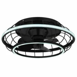 Ventilateur de plafond Globo LEONHARD LED Noir, 1 lumière, Télécommandes