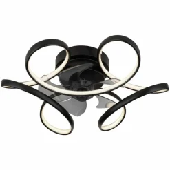 Ventilateur de plafond Globo LORIS LED Noir, 1 lumière, Télécommandes