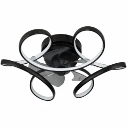 Ventilateur de plafond Globo LORIS LED Noir, 1 lumière, Télécommandes