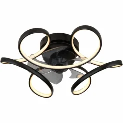 Ventilateur de plafond Globo LORIS LED Noir, 1 lumière, Télécommandes