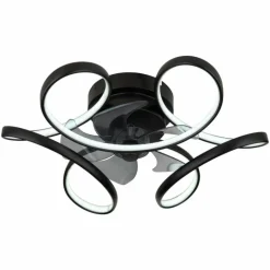 Ventilateur de plafond Globo LORIS LED Noir, 1 lumière, Télécommandes