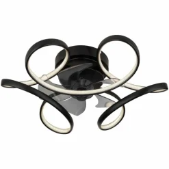 Ventilateur de plafond Globo LORIS LED Noir, 1 lumière, Télécommandes