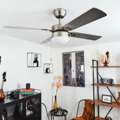 Ventilateur de plafond Hamnvik Nickel mat, 1 lumière