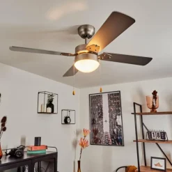 Ventilateur de plafond Hamnvik Nickel mat, 1 lumière