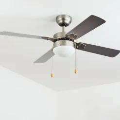 Ventilateur de plafond Hamnvik Nickel mat, 1 lumière