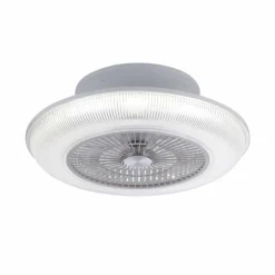 Ventilateur de plafond Leuchten Direkt DION LED Argenté, 1 lumière, Télécommandes, Changeur de couleurs