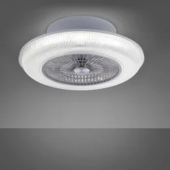Ventilateur de plafond Leuchten Direkt DION LED Argenté, 1 lumière, Télécommandes, Changeur de couleurs