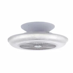 Ventilateur de plafond Leuchten Direkt DION LED Argenté, 1 lumière, Télécommandes, Changeur de couleurs