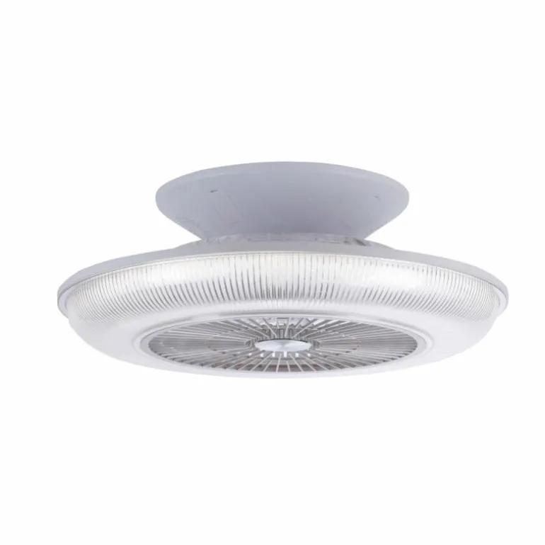 Ventilateur de plafond Leuchten Direkt DION LED Argenté, 1 lumière, Télécommandes, Changeur de couleurs