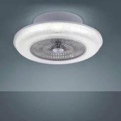 Ventilateur de plafond Leuchten Direkt DION LED Argenté, 1 lumière, Télécommandes, Changeur de couleurs