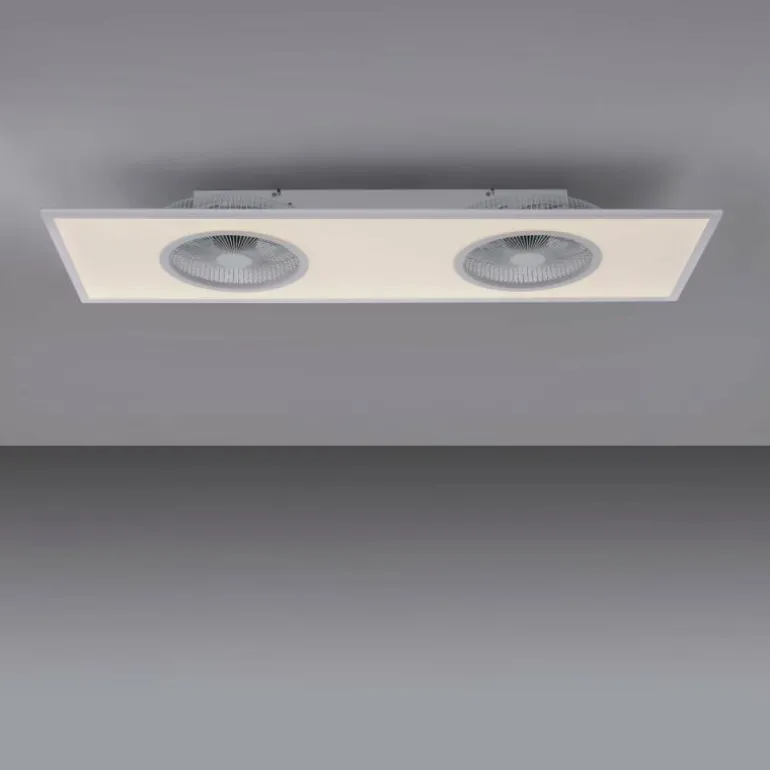 Ventilateur de plafond Leuchten Direkt FLAR-AIR LED Blanc, 1 lumière, Télécommandes