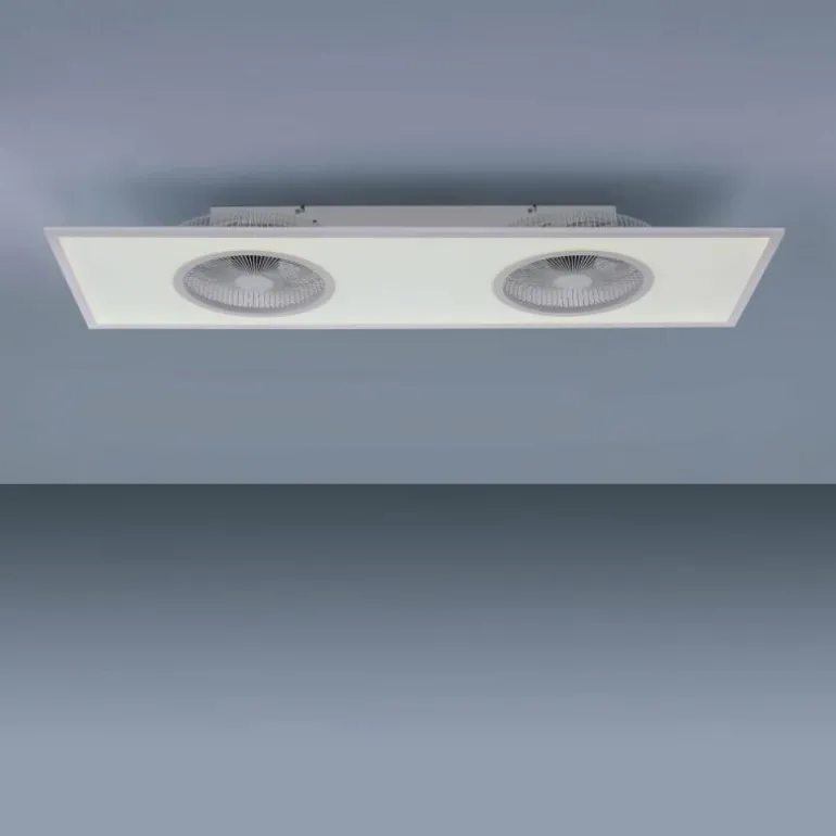 Ventilateur de plafond Leuchten Direkt FLAR-AIR LED Blanc, 1 lumière, Télécommandes