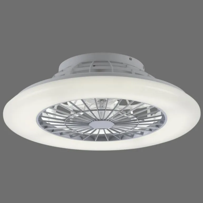 Ventilateur de plafond Leuchten-Direkt PATRICK LED Argenté, 1 lumière, Télécommandes, Changeur de couleurs