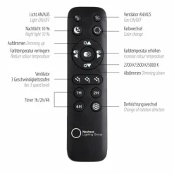 Ventilateur de plafond Leuchten-Direkt PATRICK LED Argenté, 1 lumière, Télécommandes, Changeur de couleurs