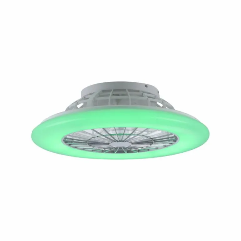 Ventilateur de plafond Leuchten-Direkt PATRICK LED Argenté, 1 lumière, Télécommandes, Changeur de couleurs