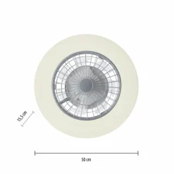 Ventilateur de plafond Leuchten-Direkt PATRICK LED Argenté, 1 lumière, Télécommandes, Changeur de couleurs