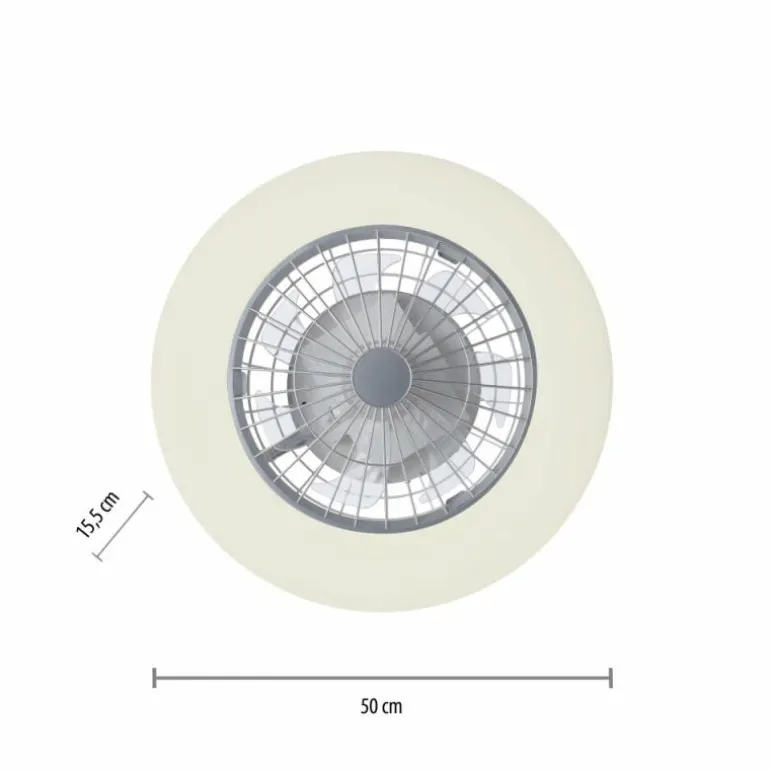 Ventilateur de plafond Leuchten-Direkt PATRICK LED Argenté, 1 lumière, Télécommandes, Changeur de couleurs