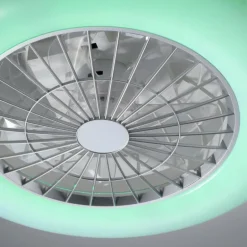 Ventilateur de plafond Leuchten-Direkt PATRICK LED Argenté, 1 lumière, Télécommandes, Changeur de couleurs