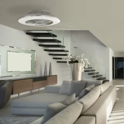 Ventilateur de plafond Mantra ALISIO LED Chrome, Gris, 1 lumière, Télécommandes