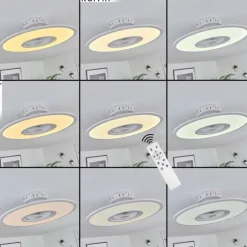 Ventilateur de plafond Marmorta LED Blanc, 1 lumière, Télécommandes