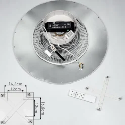 Ventilateur de plafond Marmorta LED Blanc, 1 lumière, Télécommandes