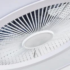 Ventilateur de plafond Marmorta LED Blanc, 1 lumière, Télécommandes