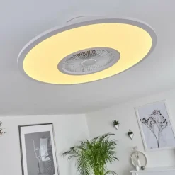 Ventilateur de plafond Marmorta LED Blanc, 1 lumière, Télécommandes