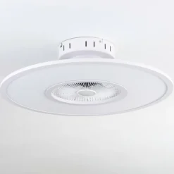 Ventilateur de plafond Marmorta LED Blanc, 1 lumière, Télécommandes