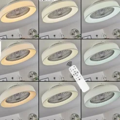 Ventilateur de plafond Moli LED Blanc, 1 lumière, Télécommandes