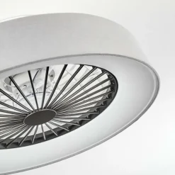 Ventilateur de plafond Moli LED Gris, Blanc, 1 lumière, Télécommandes
