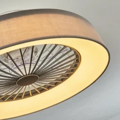 Ventilateur de plafond Moli LED Gris, Blanc, 1 lumière, Télécommandes