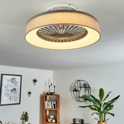 Ventilateur de plafond Moli LED Gris, Blanc, 1 lumière, Télécommandes