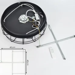 Ventilateur de plafond Moscavide Brun, Couleur bois, Noir, 4 lumières, Télécommandes