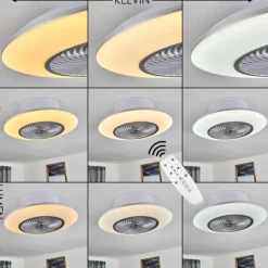 Ventilateur de plafond Nagoya LED Blanc, 1 lumière, Télécommandes