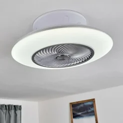 Ventilateur de plafond Nagoya LED Blanc, 1 lumière, Télécommandes
