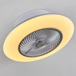 Ventilateur de plafond Nagoya LED Blanc, 1 lumière, Télécommandes