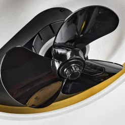 Ventilateur de plafond Oleiro LED Or, Noir, Blanc, 1 lumière, Télécommandes