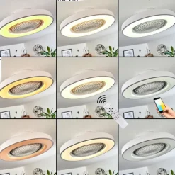 Ventilateur de plafond Penon LED Blanc, 1 lumière, Télécommandes