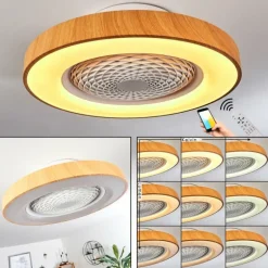 Ventilateur de plafond Penon LED Blanc, 1 lumière, Télécommandes